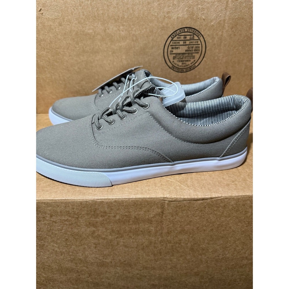 Goodfellow & Co Mens Gray Canvas Sneakers Low Top Lace Up Shoes Size 10.5 NWT